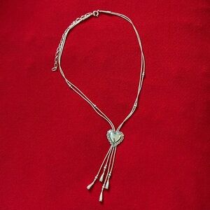 Southwestern Liquid Silver Heart Necklace